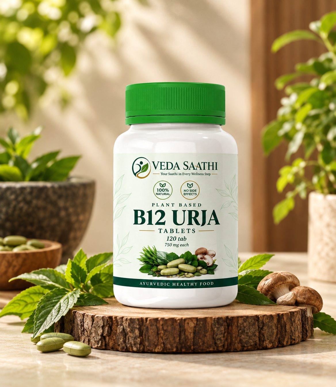 B12 Urja Tablets – 1 Month Starter Pack | Plant-Based Vitamin B12 | VEDA SAATHI